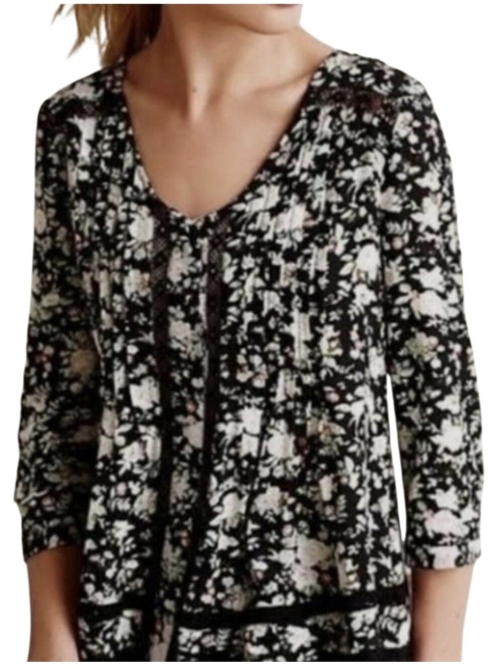 Maeve By Anthropologie Pleated Boho Whimsigoth Top Sz 10